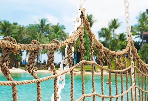 Brücke auf einer tropischen Insel — Stockfoto