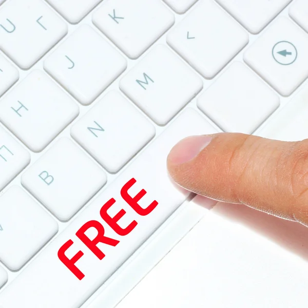 Computer keyboard with button "free" — Stock Photo, Image