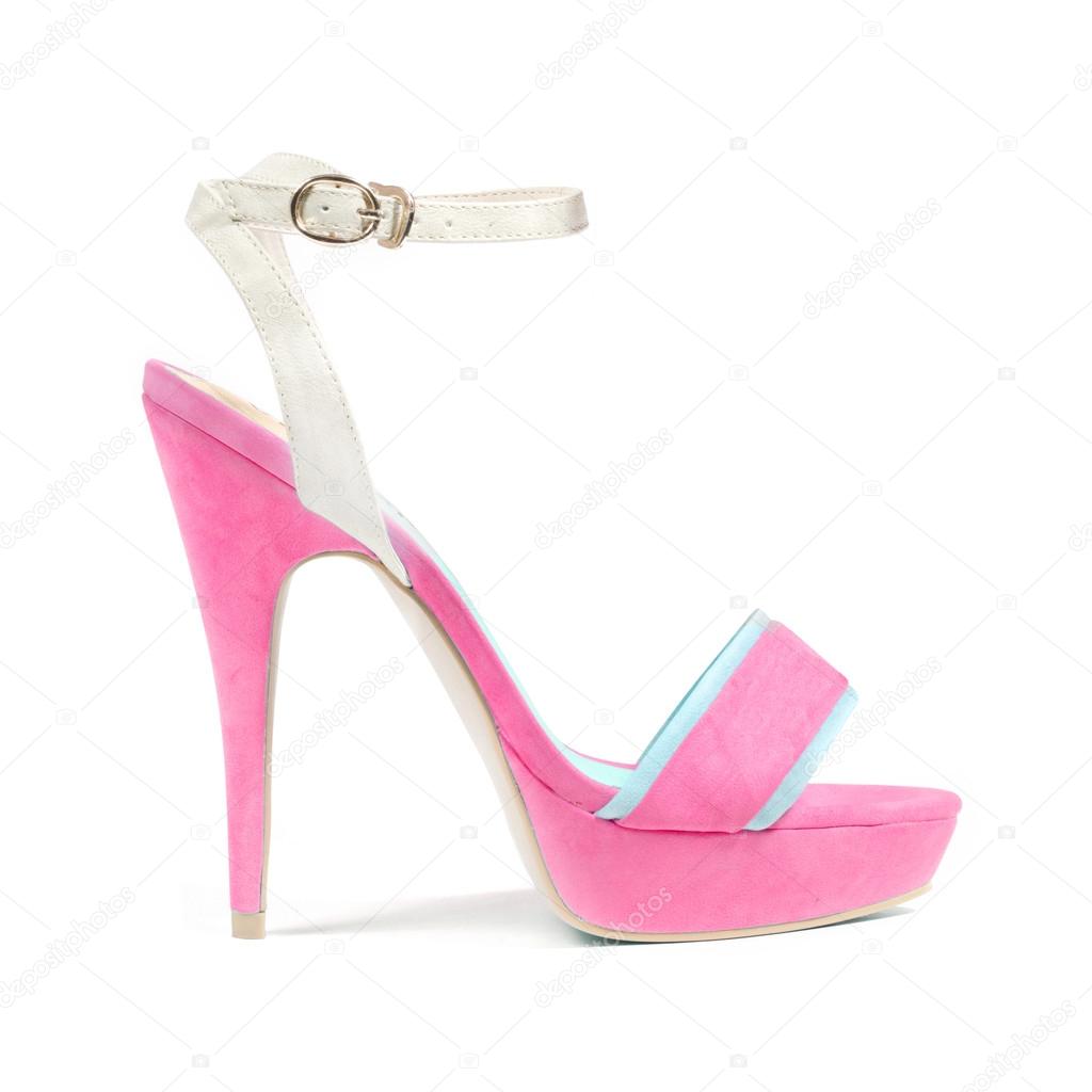 Pink shoes  on white background