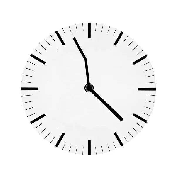 Horloge met gebogen pijlen geïsoleerd op een witte achtergrond — Stockfoto