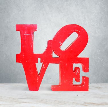 Aşk vintage ahşap mektupları