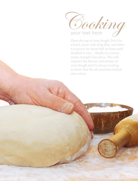 Women's hands knead the dough — Stock Photo, Image