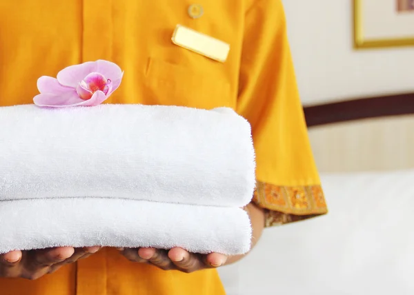 Bir otel odasında Temizleme — Stok fotoğraf