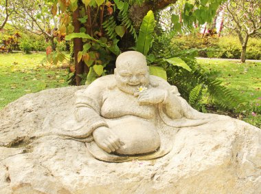 Chinese god statue stone clipart