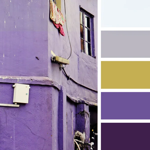 Old house. color palette swatches. palette swatches. pastel hues — Stock Photo, Image