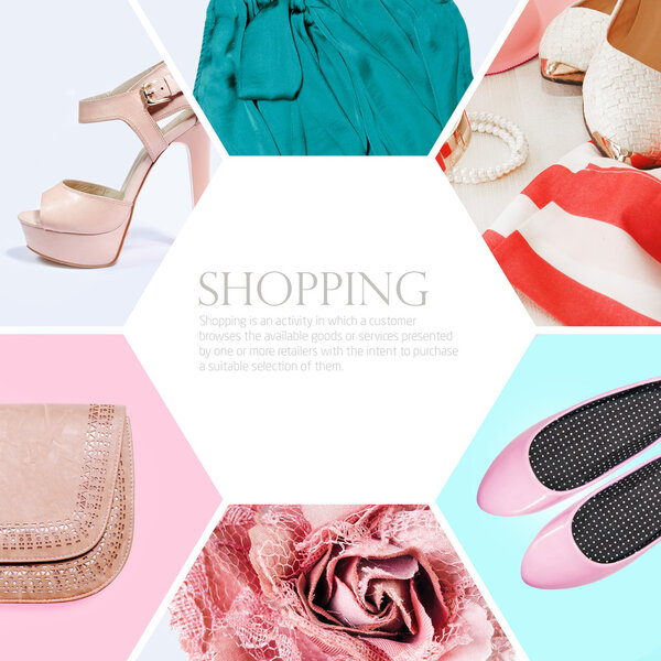 Коллаж женской одежды
