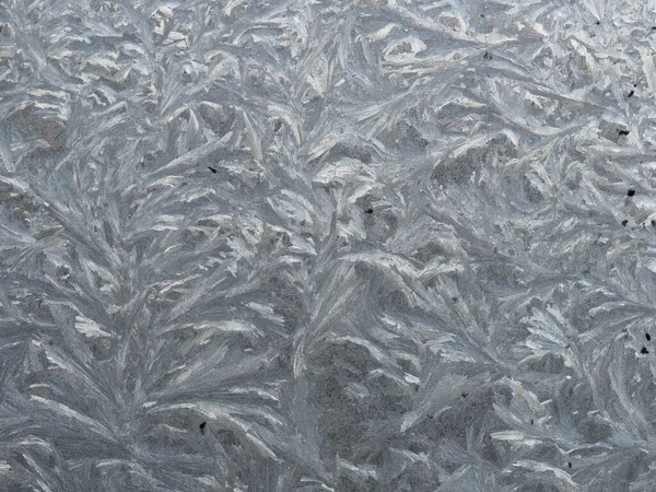 Frosty Patterns Window Country House — Stock Photo, Image