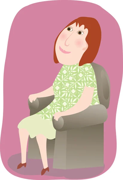 Mujer sentada en una silla — Archivo Imágenes Vectoriales