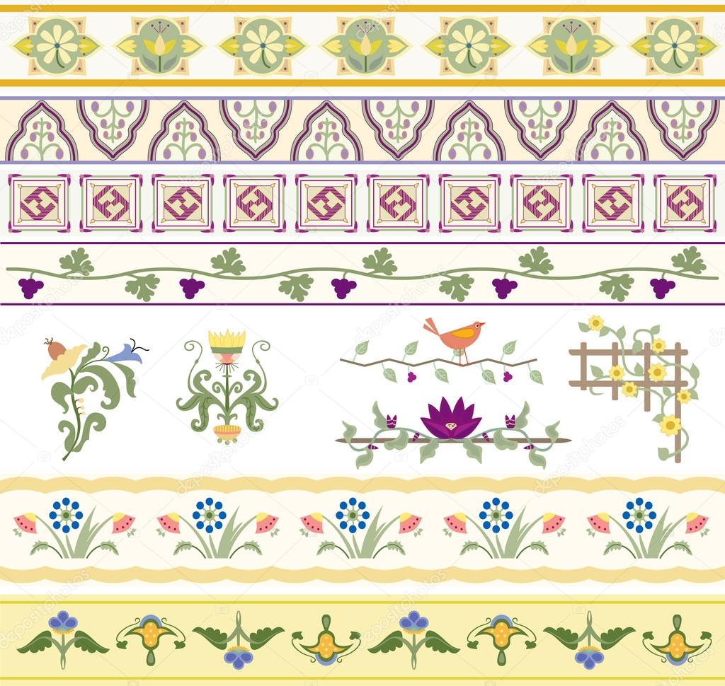 Floral Dividers, Borders, and Trim