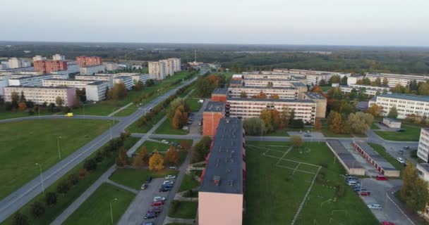 Uitzicht Vanuit Lucht Huizen Het Estse Platteland Zomer Stadslandschap Luchtbeelden — Stockvideo