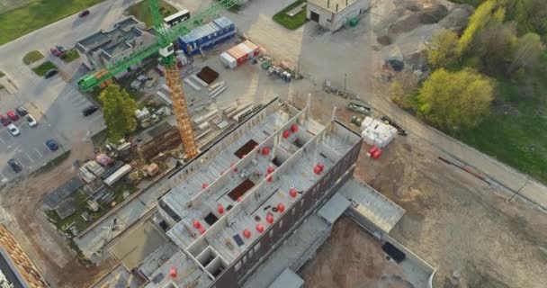 Vista Aérea Del Paisaje Urbano Construcción Edificios Cerca Del Hospital — Vídeo de stock