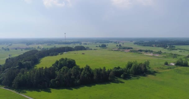 Imagini Aeriene Ale Sezonului Toamnă Micul Oraș Estonian Sunset — Videoclip de stoc