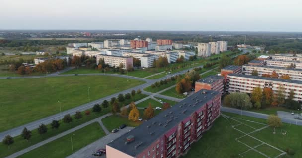 从空中俯瞰爱沙尼亚农村的房屋 夏季城市景观 空中录像 — 图库视频影像