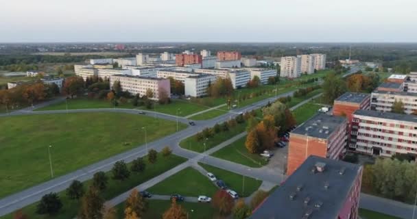 Uitzicht Vanuit Lucht Huizen Het Estse Platteland Zomer Stadslandschap Luchtbeelden — Stockvideo