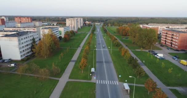 Повітряний Вид Будинки Естонській Сільській Місцевості Літній Міський Ландшафт Повітряні — стокове відео