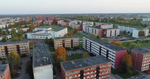 Uitzicht Vanuit Lucht Huizen Het Estse Platteland Zomer Stadslandschap Luchtbeelden — Stockvideo