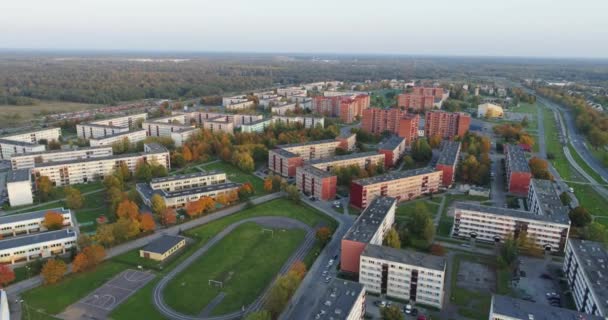 Widok Lotu Ptaka Domy Estońskiej Wsi Letni Krajobraz Miasta Nagrania — Wideo stockowe