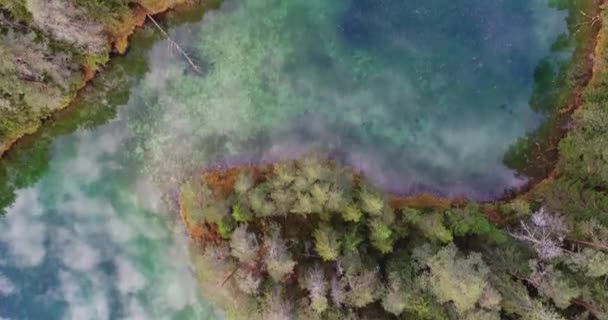 Mavi Göl Gün Batımı Güzel Sonbahar Hava Görüntüleri — Stok video