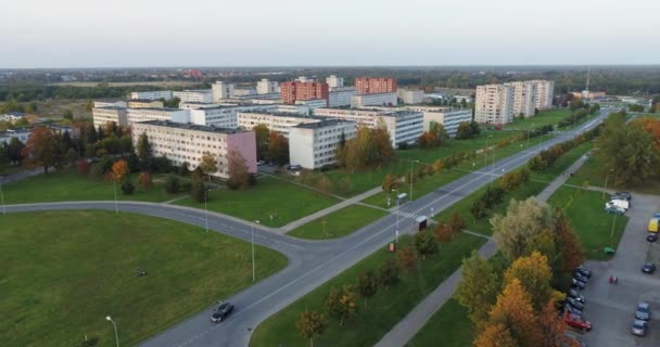 Vista Aerea Sulle Case Nella Campagna Estone Paesaggio Urbano Estivo — Video Stock