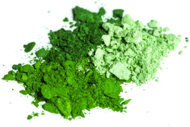 Beyaz arka planda yeşil küçük göz farı