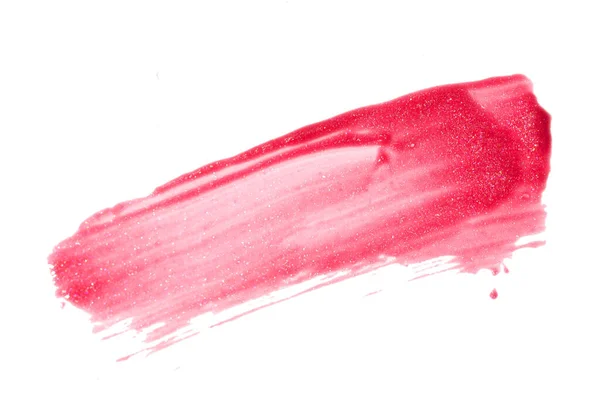 Lippenstift-Schmiermuster auf weißem Hintergrund lizenzfreie Stockbilder