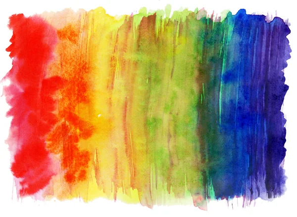 수채 색으로 칠 한 추상적 인 무지개 배경 — 스톡 사진