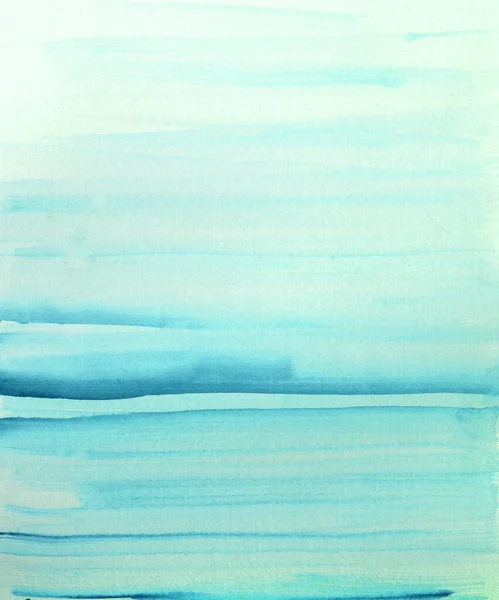 Abstrakter Hintergrund in Aquarell mit blauen Verlaufsstreifen gezeichnet Stockbild