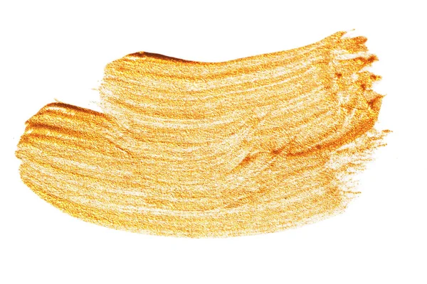 Altın fırça darbesi beyaz arkaplan şeffaf — Stok fotoğraf