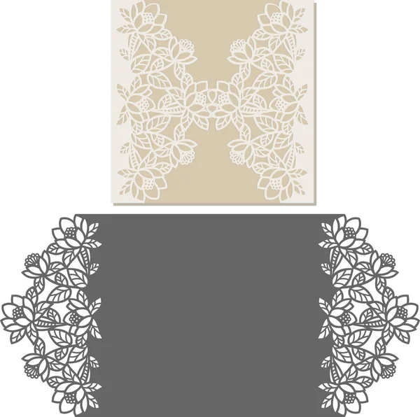 Plantilla de sobre de corte láser para tarjeta de boda de invitación — Vector de stock