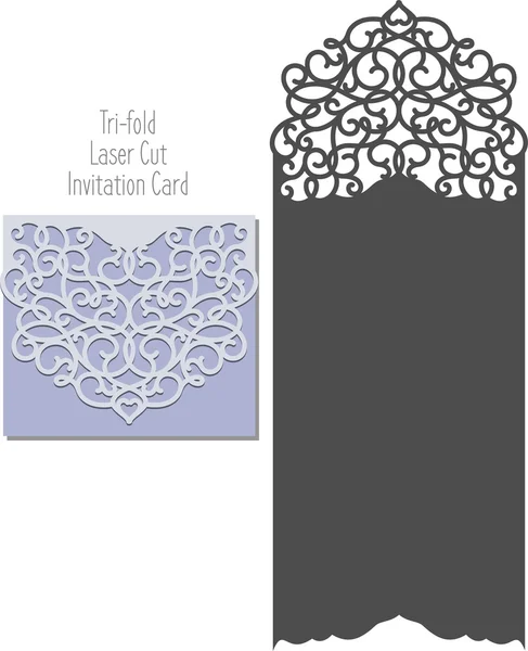 Laser cut envelope template for invitation wedding card — Stock Vector