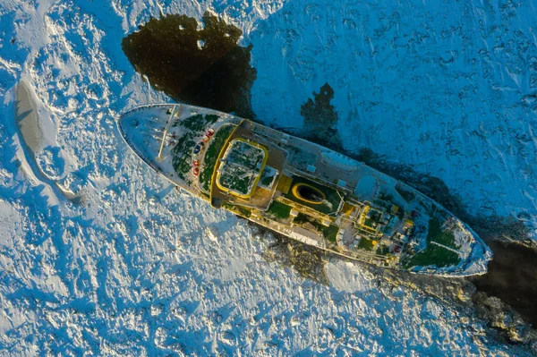 Sabetta Region Tjumen Russland April 2021 Eisbrecher Tor Fährt Eis — Stockfoto