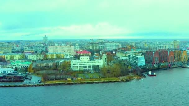 Arkhangelsk Russia Novembre 2020 Vista Dall Alto Dell Argine Della — Video Stock