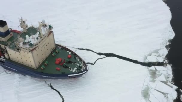 Archangelsk Russland März 2021 Der Eisbrecher Dixon Fährt Eis Ist — Stockvideo