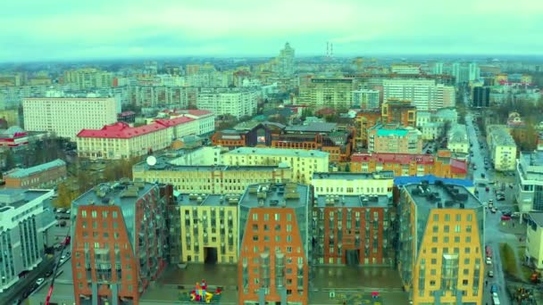Archangelsk Russland November 2020 Blick Von Oben Auf Die Böschung — Stockvideo