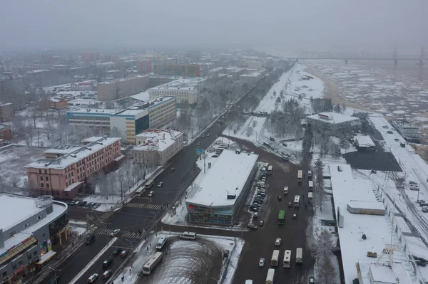 Arkhangelsk Russia November 2020 Panorama City Embankment — Stock Photo, Image