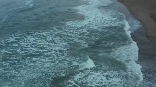 Sea Wave Running Shallow Coastal Strip — Stock Video