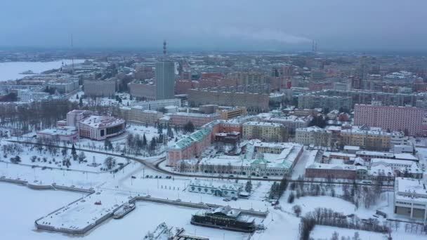 Archangelsk Russland Januar 2021 Winterlandschaft Blick Auf Die Stadt — Stockvideo