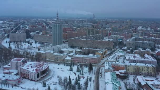 Archangelsk Russland Januar 2021 Winterlandschaft Blick Auf Die Stadt — Stockvideo