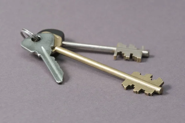 Bunch Keys Open Door Lock — Stock Photo, Image