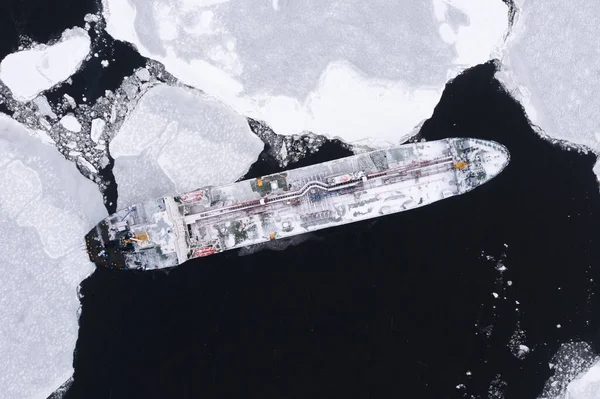 Das Schiff Liegt Meer Eis — Stockfoto