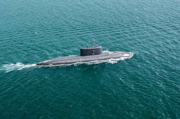 Vladivostok Ryssland Augusti 2021 Ubåt Flyter Havet — Stockfoto
