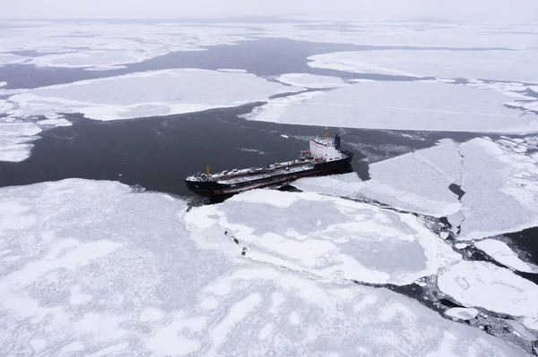 Das Schiff Liegt Meer Eis — Stockfoto