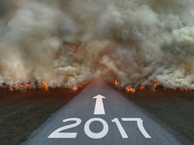 2017 ile doğal afet işaret üstünde belgili tanımlık yol