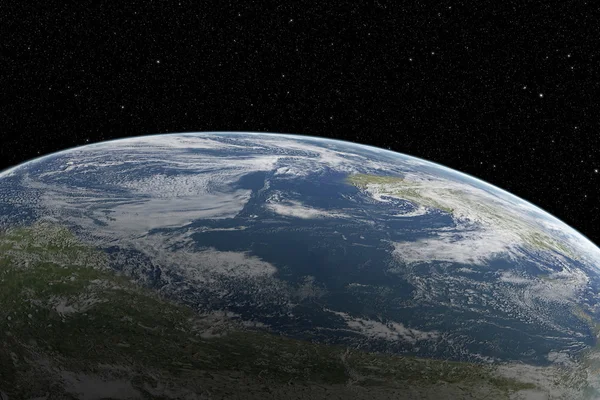 Planeta Tierra desde el espacio en el hermoso amanecer — Foto de Stock