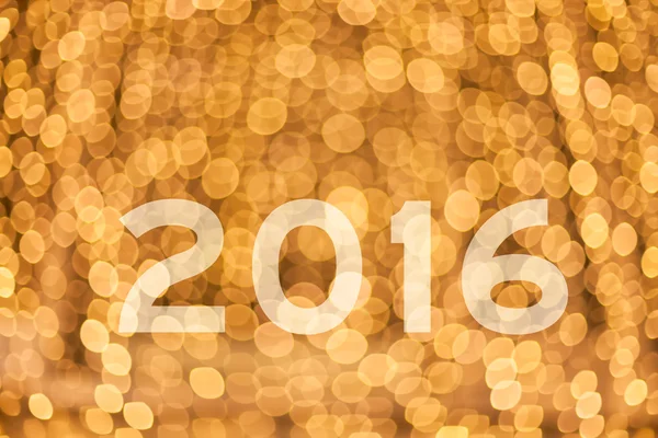 2016 concept with real golden bokeh — Stock Photo, Image