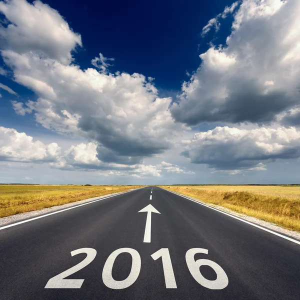 Concept d'entreprise routière pour la nouvelle année 2016 Images De Stock Libres De Droits