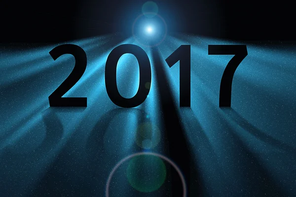 Conceito azul para 2017 no espaço profundo — Fotografia de Stock