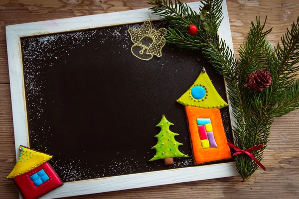 Renkli kurabiye ile yazı tahtası — Stok fotoğraf