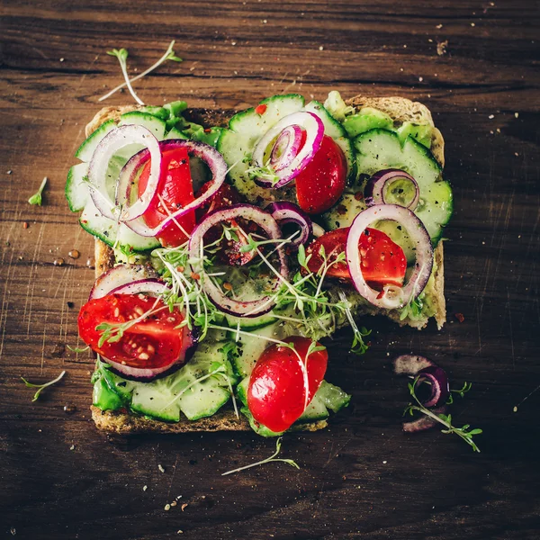 Vegan sandwich with vegetables — Stock Photo, Image