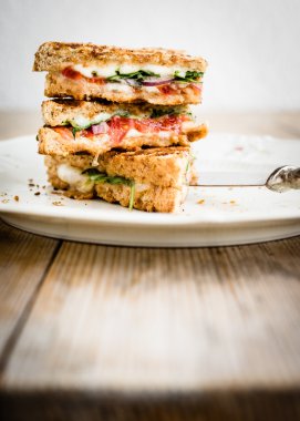 Panini domates ve mozzarella ile